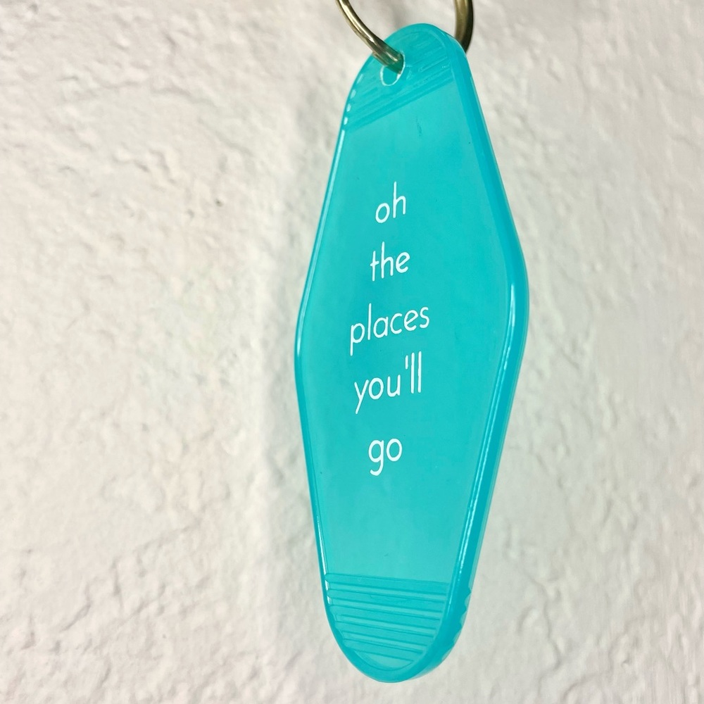 Oh the Places You'll Go Keychain, teal